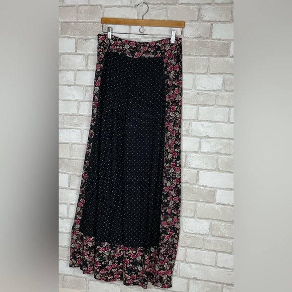 Anthropologie Farm Black Floral Wide Leg Pants Size M - Picture 7 of 15